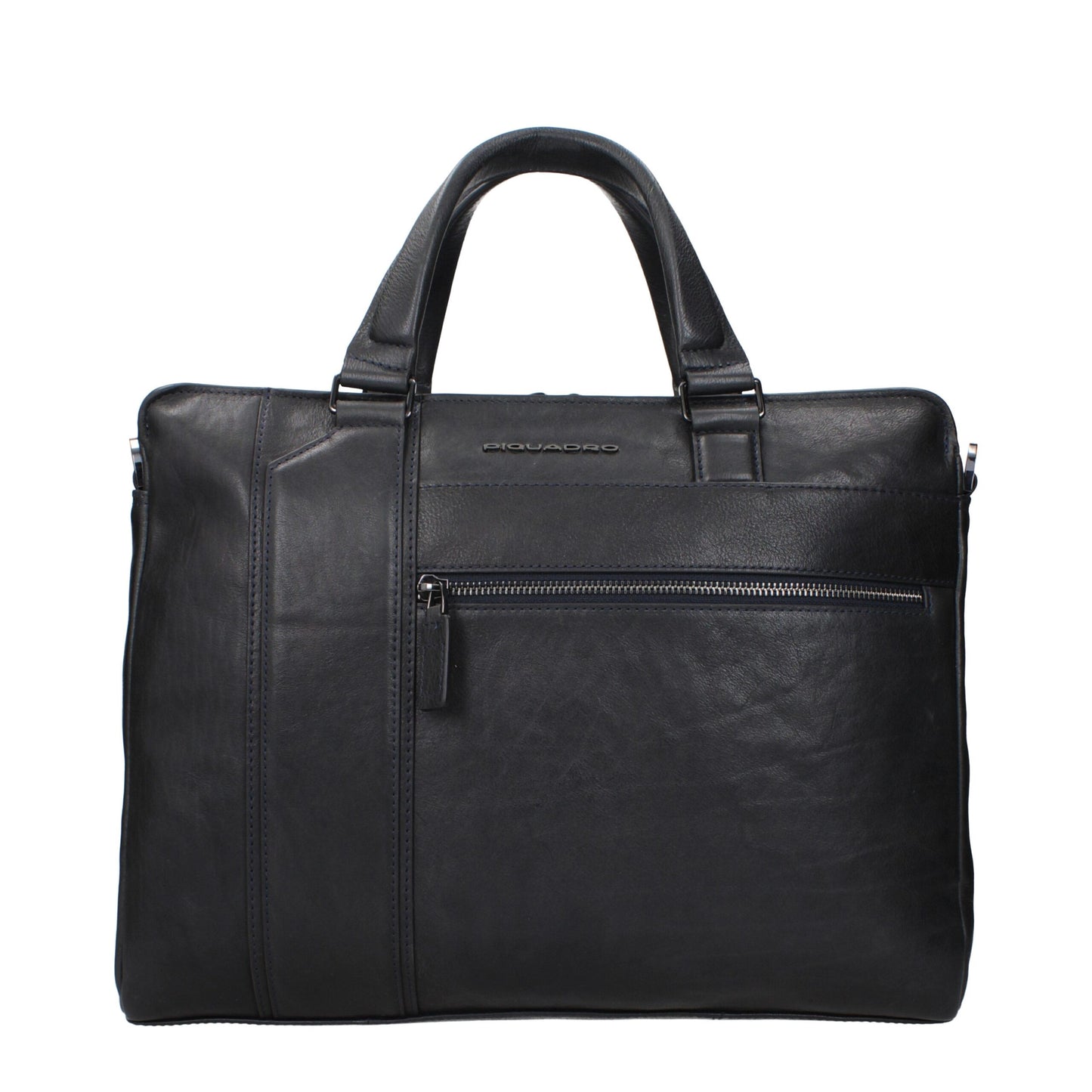 Blue Leather Business And Laptop Bags