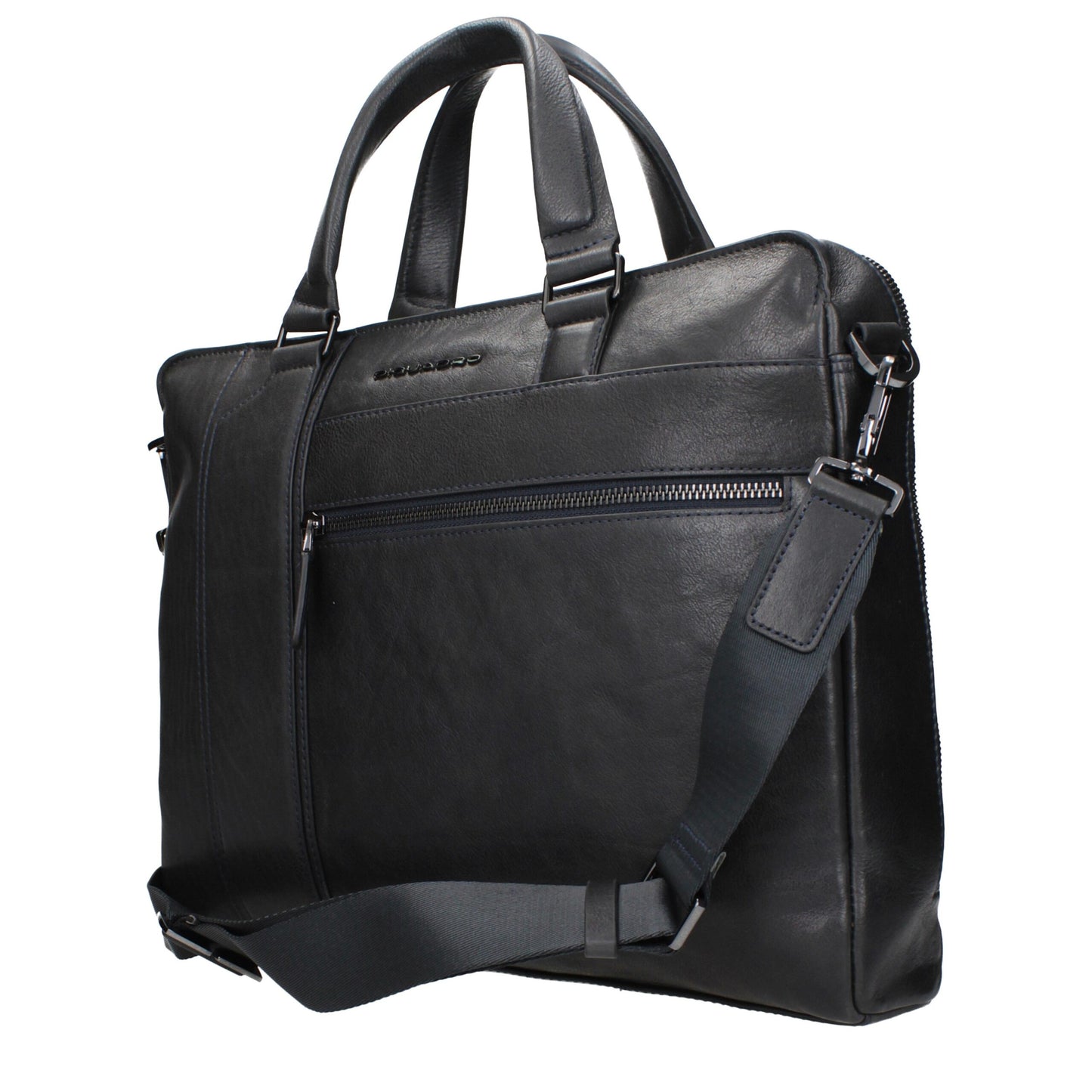 Blue Leather Business And Laptop Bags