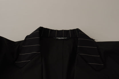 Black Cotton Single Breasted Blazer Jacket