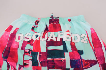 Multicolor Printed Beachwear Shorts Swimwear