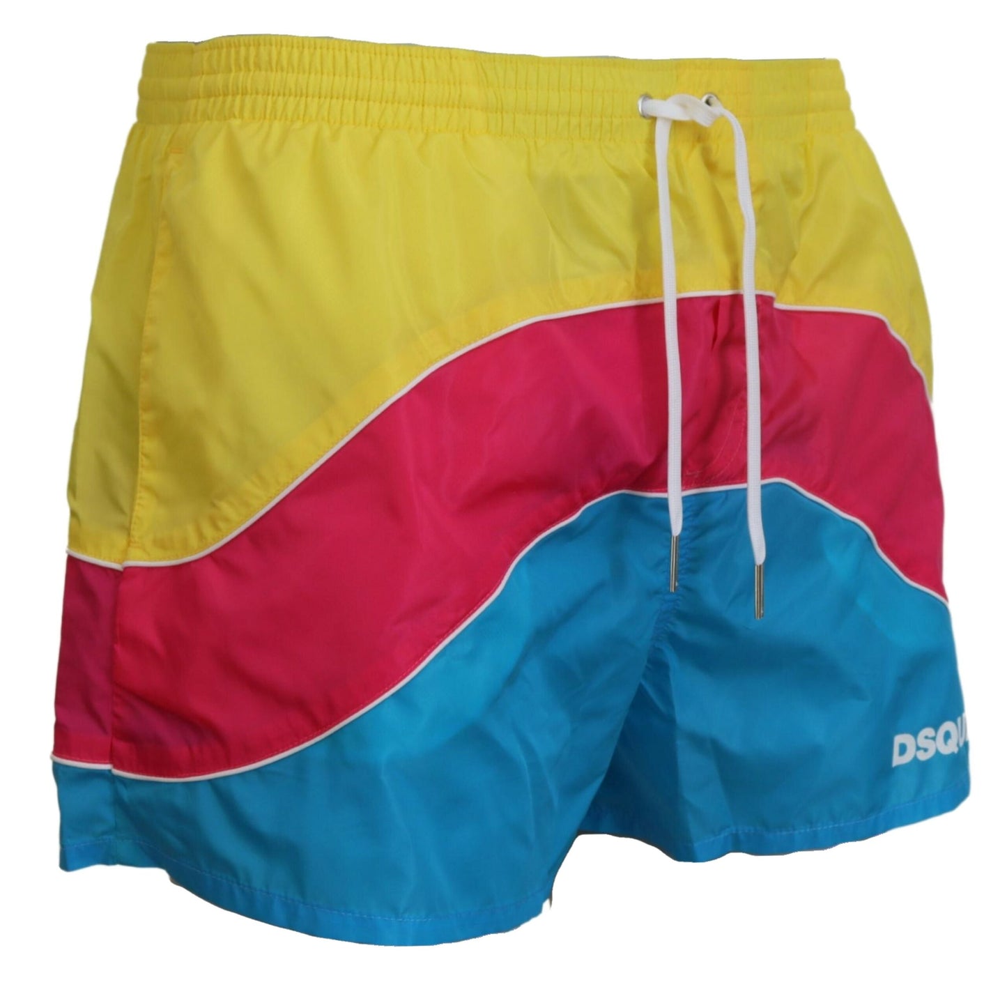 Multicolor Logo Print Men Beachwear Shorts Swimwear