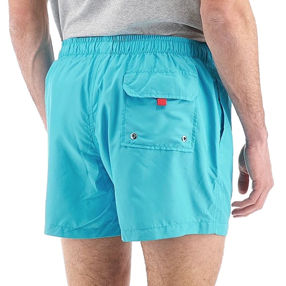 Blue Polyester Men Swimwear
