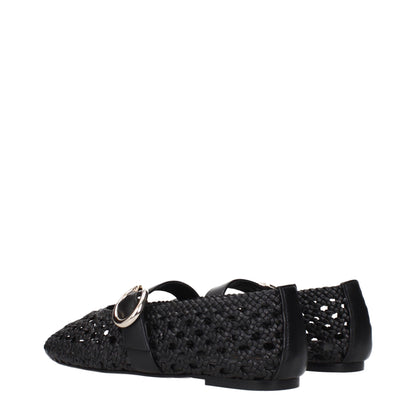 Black Leather Ballet Flats