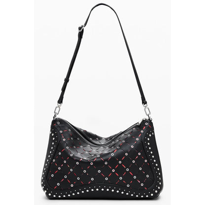 Black Polyethylene Women Handbag