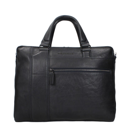 Blue Leather Business And Laptop Bags