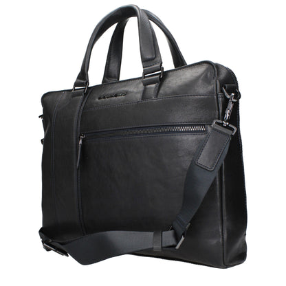 Blue Leather Business And Laptop Bags